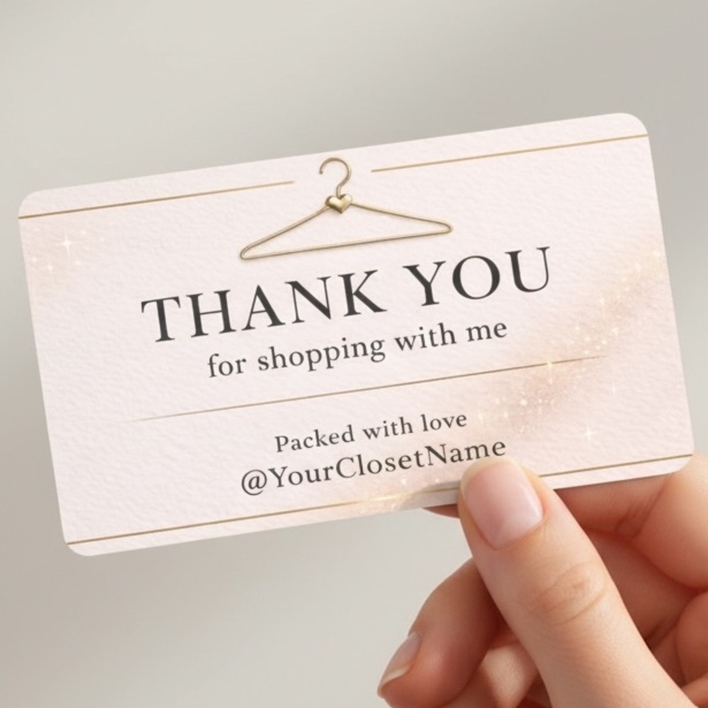 50 Minimal Thank You Cards | Neutral Elegant Packaging Inserts for Small Busines
